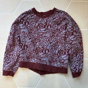 Madewell Burgundy and Gray Patterned Sweater